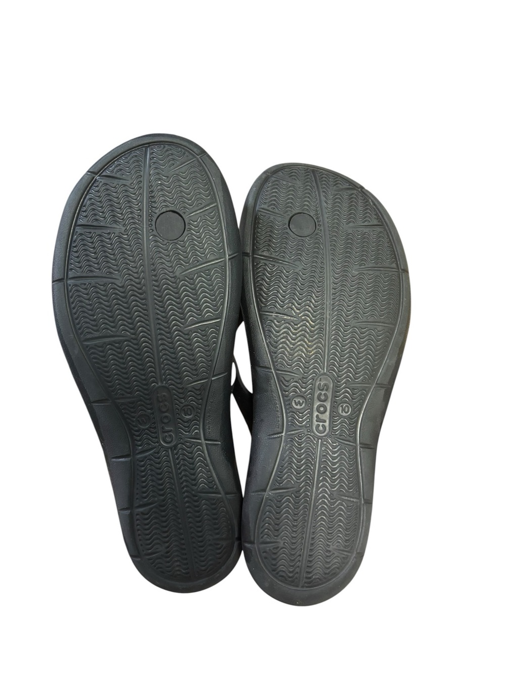 Crocs Kadee II Flip Flops Black Lightweight Comfort Thong Sandals Sz 10 - Picture 9 of 11